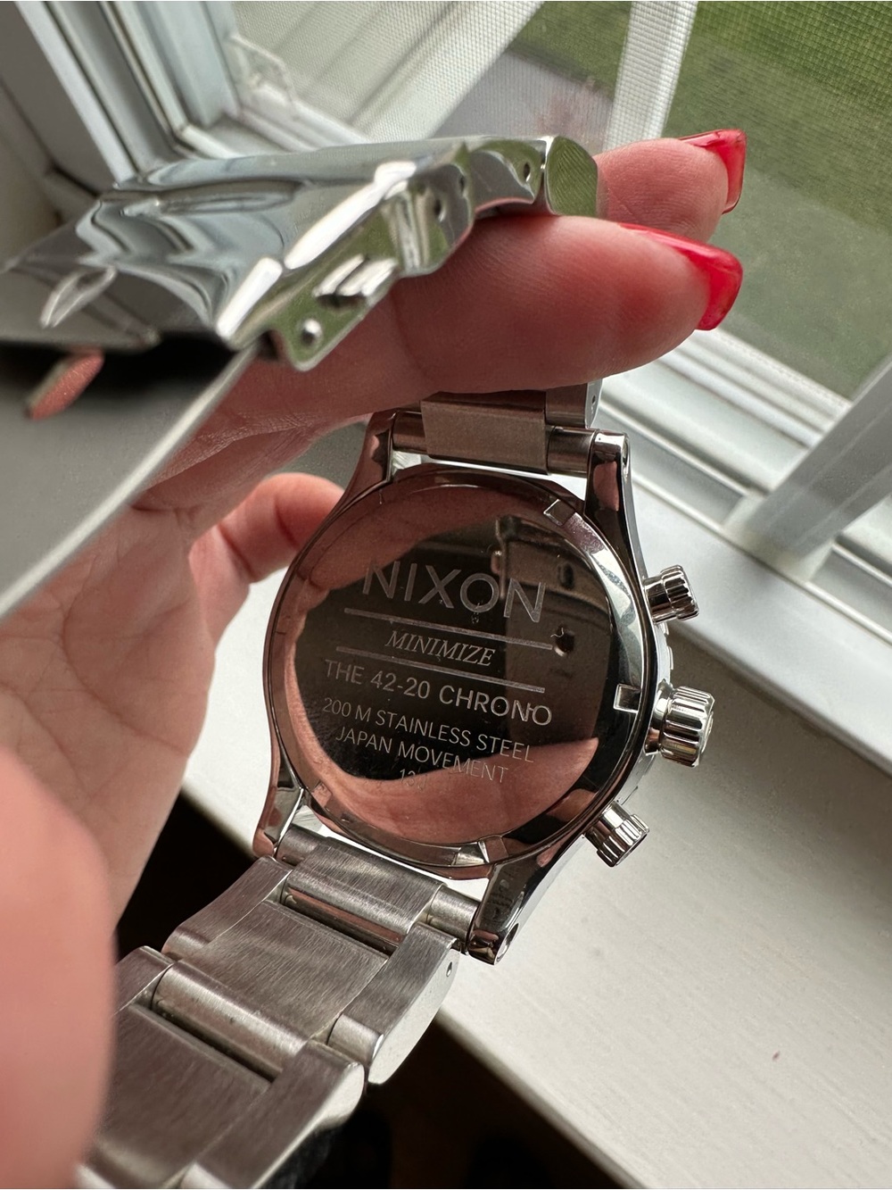 Nixon Silver Stainless Steel Chronograph with White Dial - Picture 2 of 6